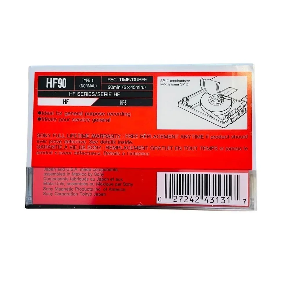 NIP 9-Pack Sony HF 90-Minute Blank Cassette Tapes